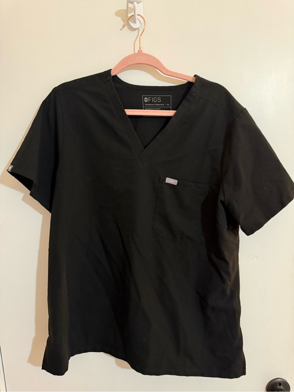 Figs Black Catarina Scrub Top